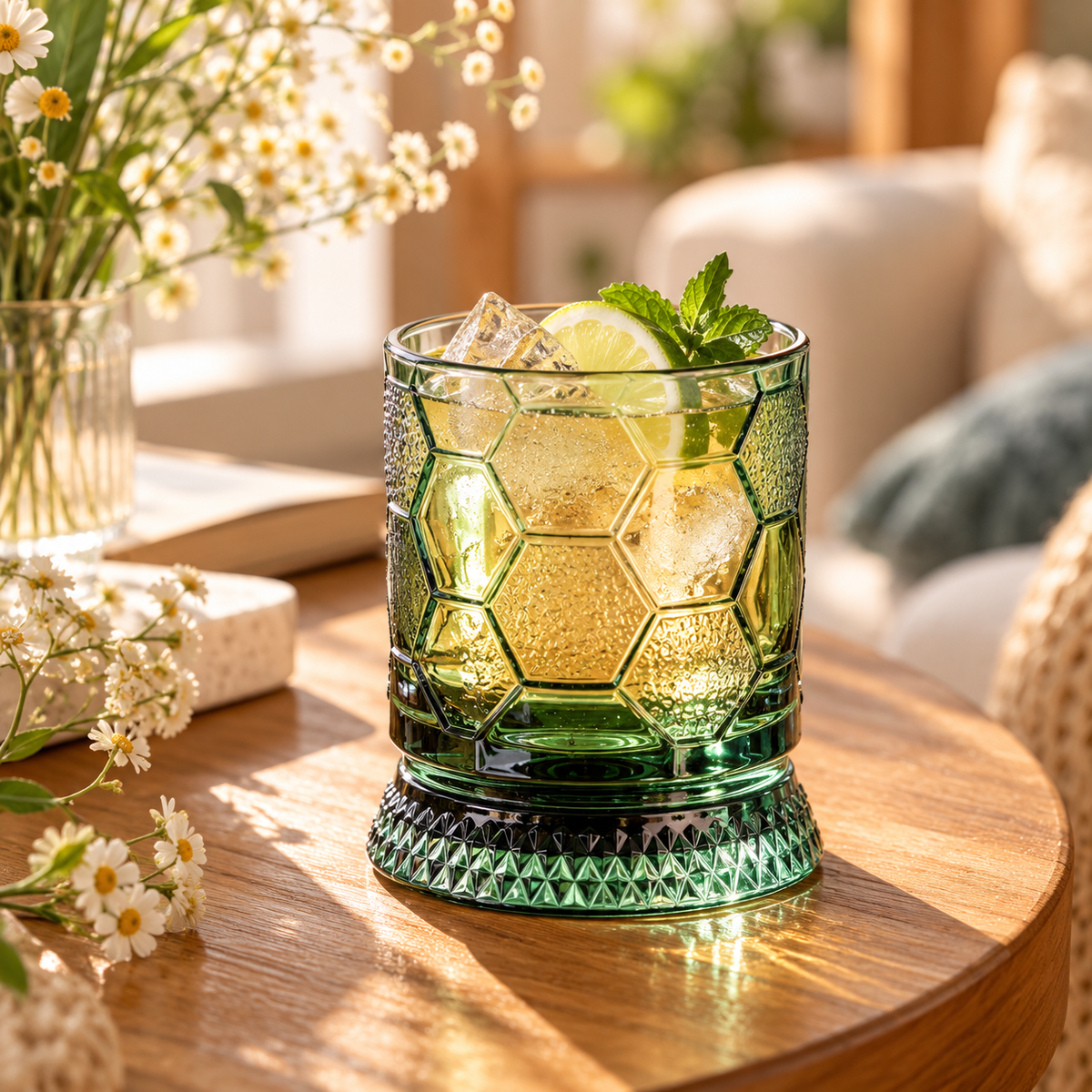 The Mizuro Bloom — Gold-Rimmed Spinning Glass