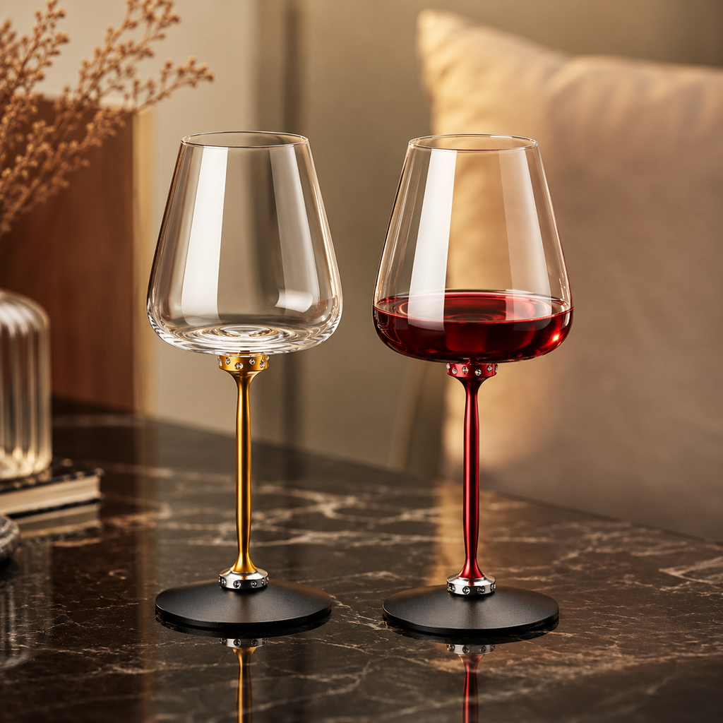 The Mizuro Swirl | Spinning Crystalline Wine Glass