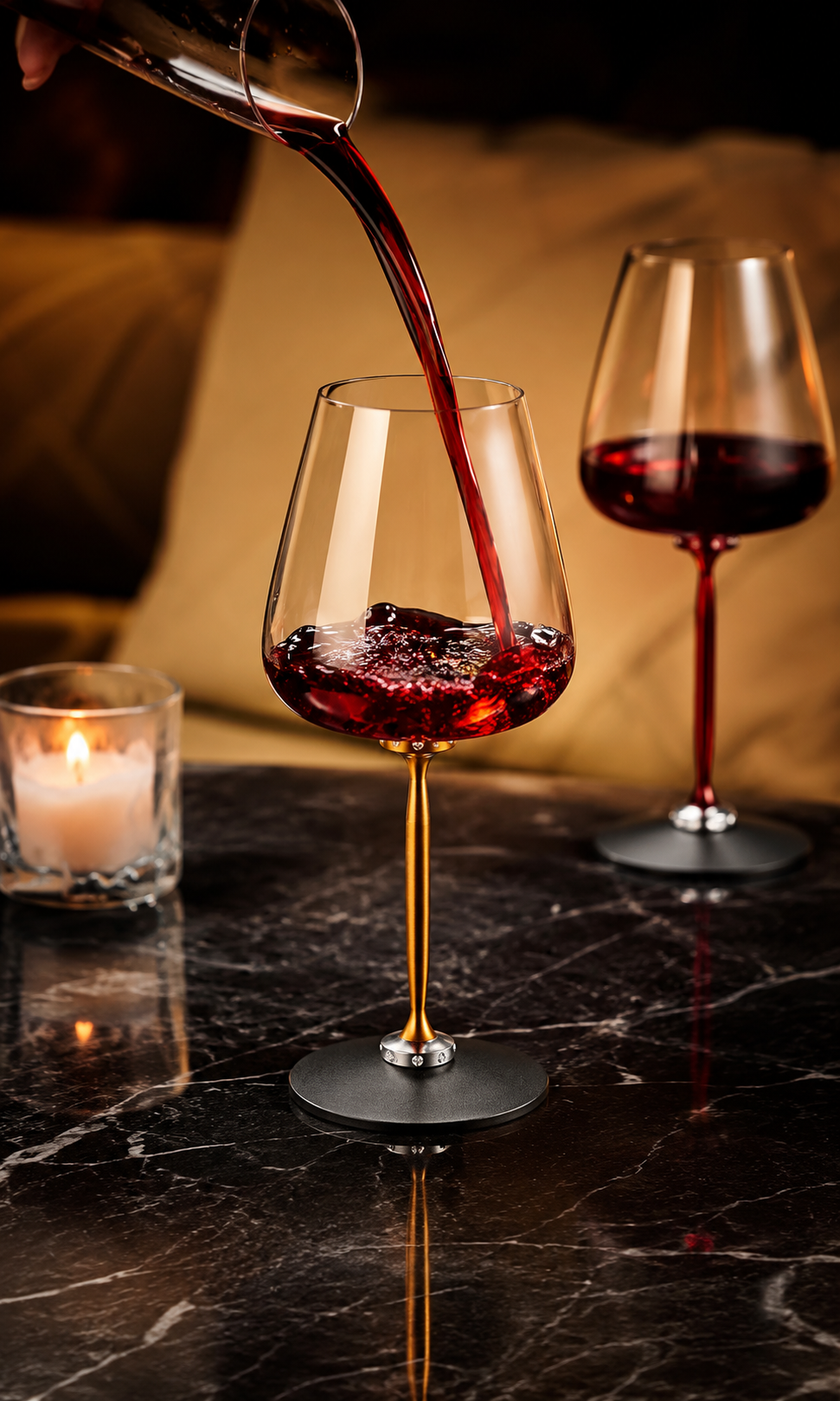 The Mizuro Swirl | Spinning Crystalline Wine Glass