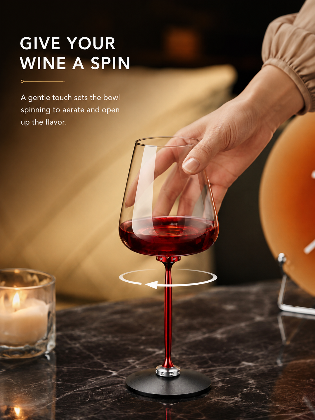The Mizuro Swirl | Spinning Crystalline Wine Glass