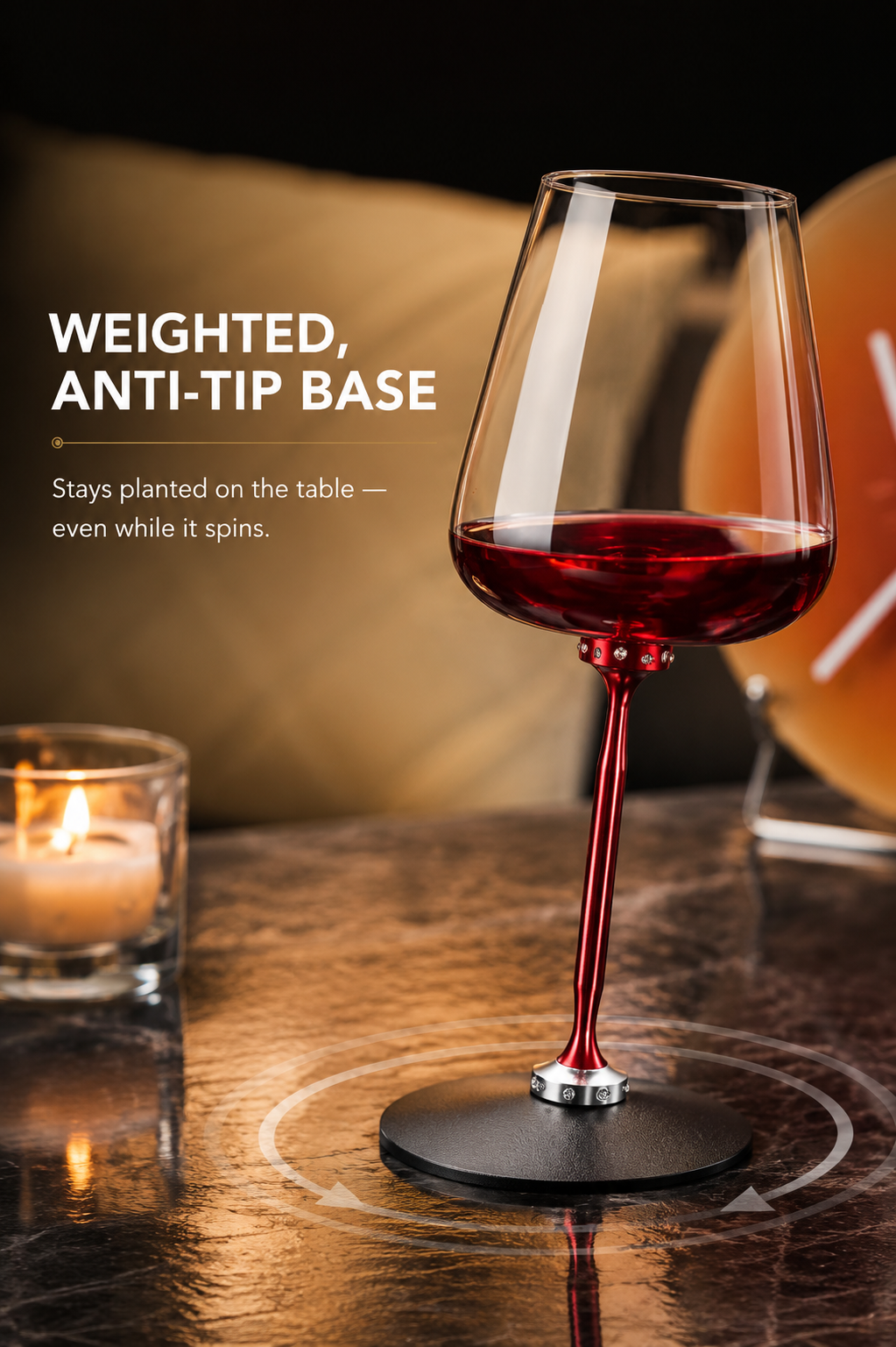 The Mizuro Swirl | Spinning Crystalline Wine Glass