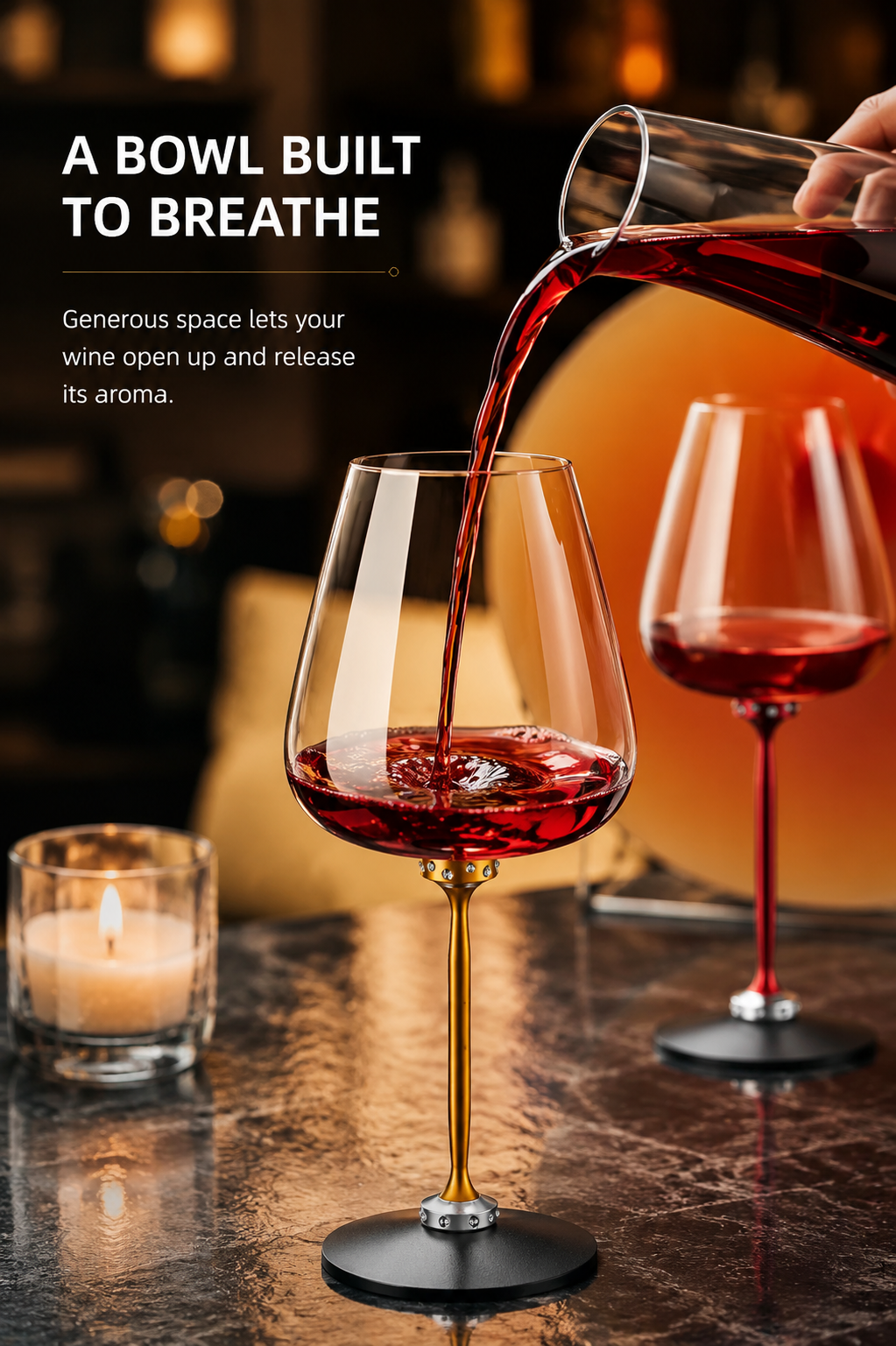 The Mizuro Swirl | Spinning Crystalline Wine Glass
